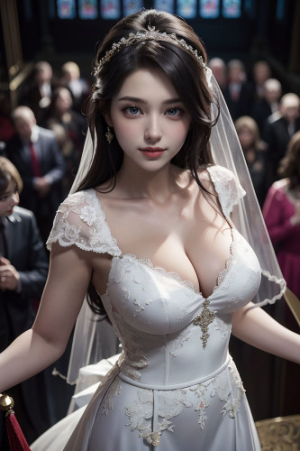 AI美女-教堂淫乱婚礼-白色婚纱-纯净版