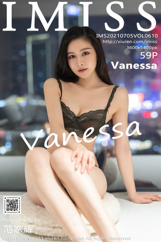 IMiss爱蜜社-610-Vanessa-职场OL主题黑蕾丝镂空内衣-2021.07.05