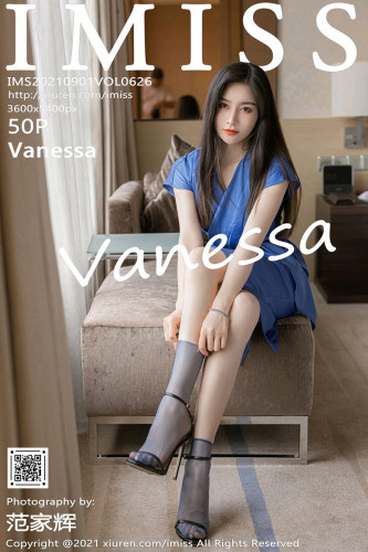 IMiss爱蜜社-626-Vanessa-蓝色礼裙肉色内衣-2021.09.01