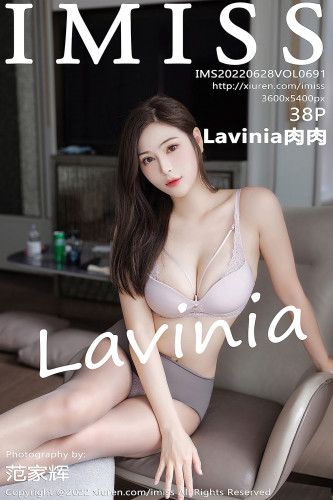 IMiss爱蜜社-691-Lavinia肉肉-蓝色吊带裙浅色内衣-2022.06.28