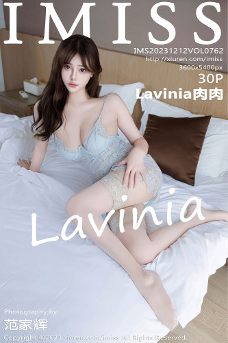 IMiss爱蜜社-762-Lavinia肉肉-灰白蕾丝吊带短裙花丛美胸-2023.12.12