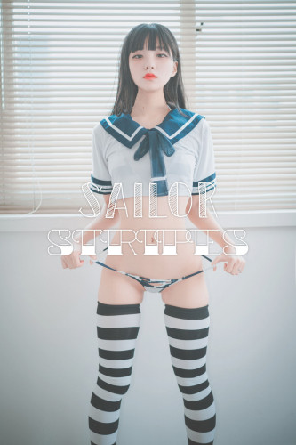 韩国美女-Jenny-정제니-水手服条纹袜-Sailor-Stripes-DJAWA