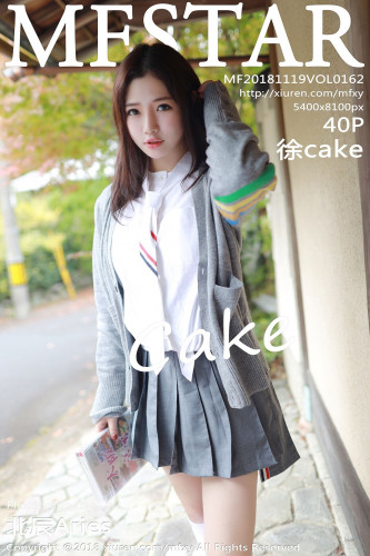 MFStar模范学院-162-徐cake-日本旅拍-灰衫短裙性感白衬衫