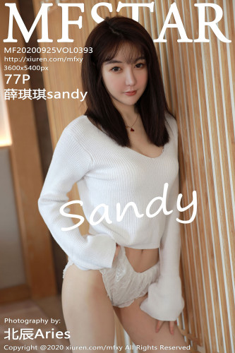 MFStar模范学院-393-薛琪琪sandy-白色毛衣与蕾丝内衣系列