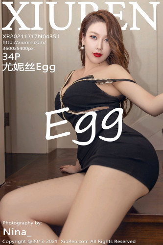 XiuRen秀人网-4351-尤妮丝Egg-黑色低胸服饰情趣内裤-2021.12.17