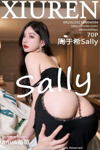 XiuRen秀人网-4594-周于希Sally-三亚旅拍性感黑色吊带裙黑丝吊带袜-2022.02.16