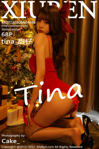 XiuRen秀人网-4686-Tina_甜仔-性感红色吊带闪亮肉丝吊带袜-2022.03.08