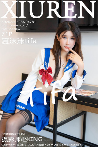 XiuRen秀人网-4781-夏沫沫Tifa-性感半截白色上衣蓝色短裙-2022.03.28