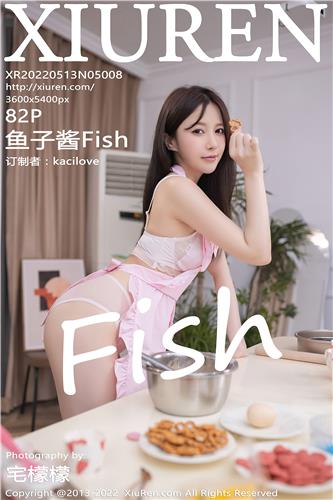 XiuRen-No.5008-鱼子酱Fish-粉色围裙白色连衣短裙