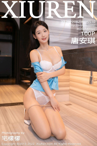 XiuRen-No.5510-唐安琪-蓝衫白裙空姐白色内衣肉丝