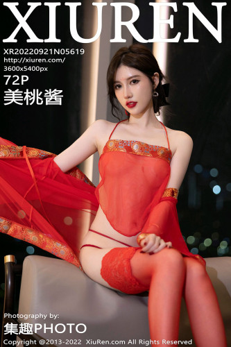 XiuRen-No.5619-美桃酱-红纱红肚兜红丝袜