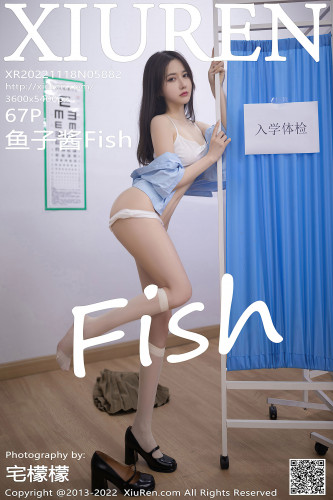 XiuRen-No.5882-鱼子酱-入学体检主题性感蓝T配短裙露白色内衣