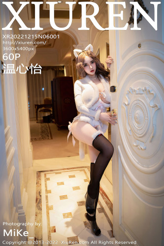 XiuRen秀人网-6001-温心怡-白色毛绒上衣黑丝