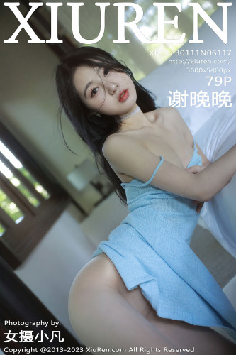 XiuRen秀人网-6117-谢晚晚-浅蓝色吊带短裙肉丝