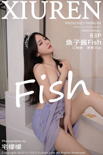 XiuRen秀人网-6286-鱼子酱Fish-生日篇主题紫灰色连衣长裙-2023.02.17