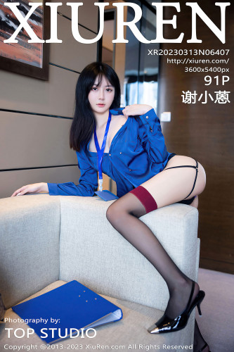 XiuRen秀人网-6407-谢小蒽-OL装制服紫色蕾丝内衣超薄黑丝-2023.03.13