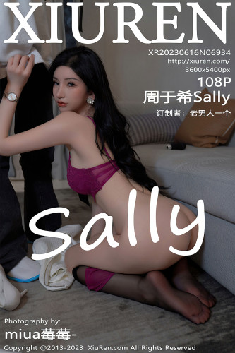 XiuRen秀人网-6934-周于希Sally-白色睡袍红色蕾丝内衣超薄黑丝-2023.06.16