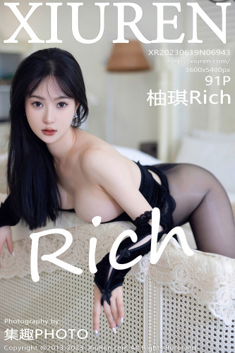 XiuRen秀人网-6943-柚琪Rich-黑色肩服饰超薄黑丝-2023.06.19