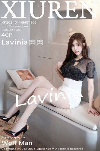 XiuRen秀人网-7966-Lavinia肉肉-轻透黑白连衣短裙原色丝袜-2024.01.16